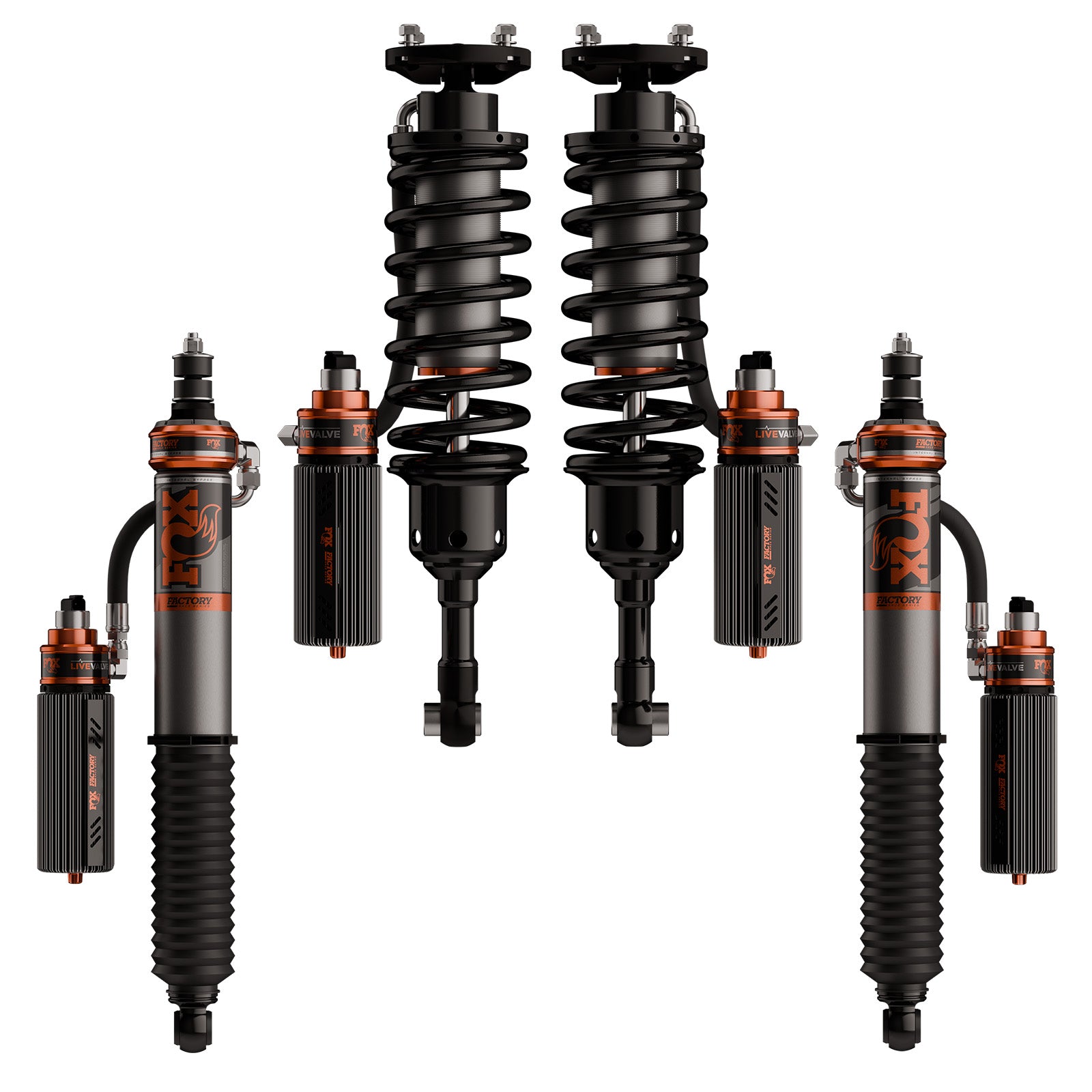 FOX | Shock Absorber 24-On Toyota Tacoma Internal Bypass 3.2 Truck Factory Race Series Live Valve Connected Suspension Kit | 883-06-259