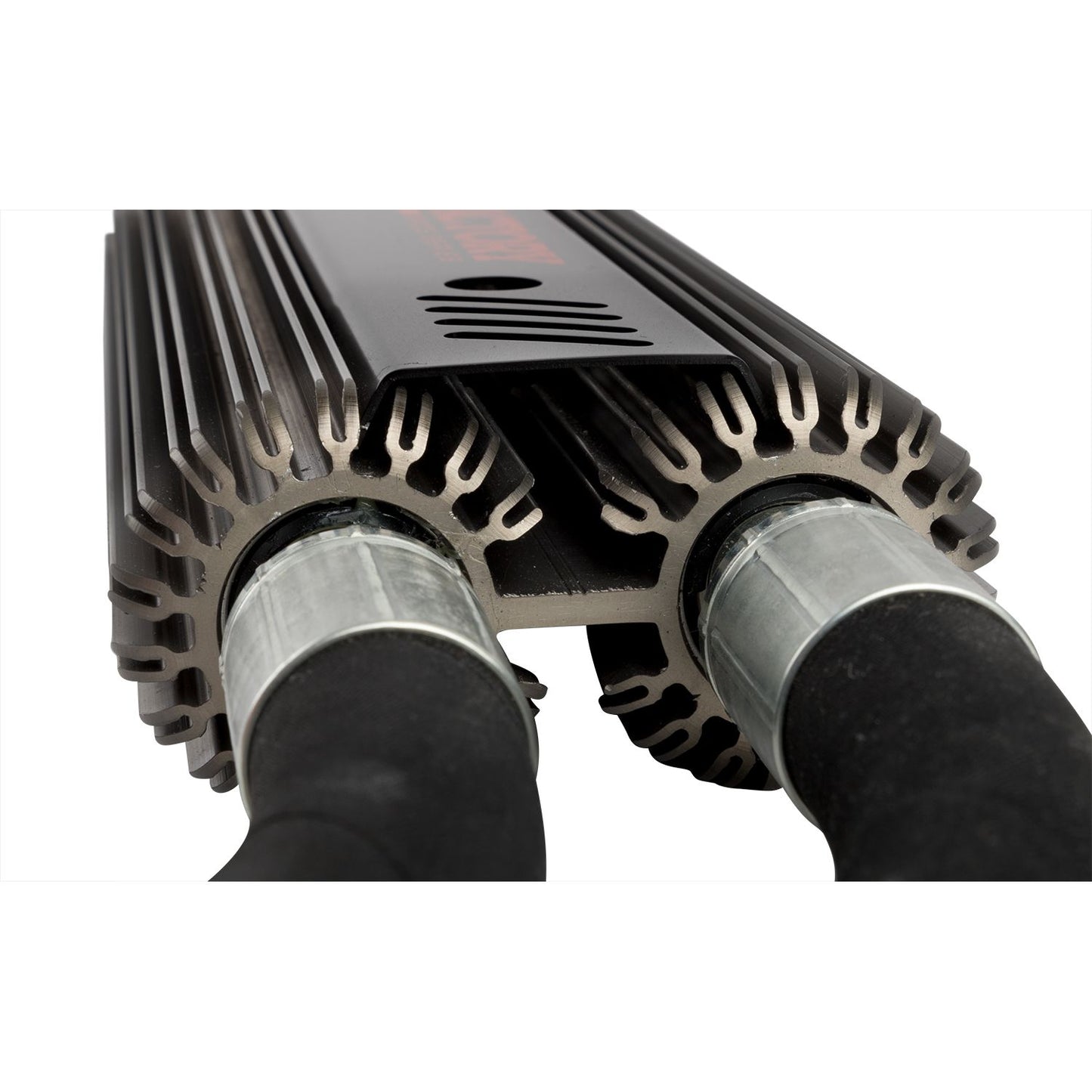 FOX | Shock Absorber 19-On Ford Raptor Rear Live Valve Internal Bypass 3.0 Series Piggy-Back External Cooler 12.3 Inch 0-1 Inch Lift Kit | 883-09-153 - close-up of the external cooler.