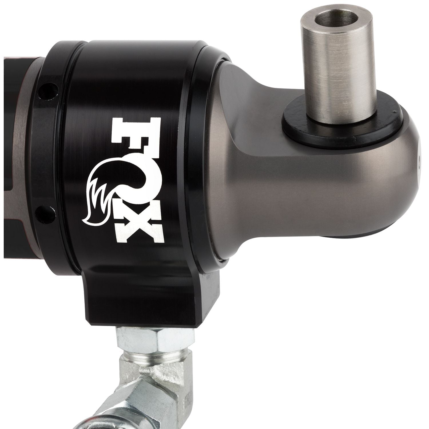 FOX | Shock Absorber 18-On Jeep Wrangler JL Front 2.5 Truck Performance Elite Series Remote Reservoir 4.5-6 Inch Lift Dual Speed Compression Kit | 883-26-052 close-up.