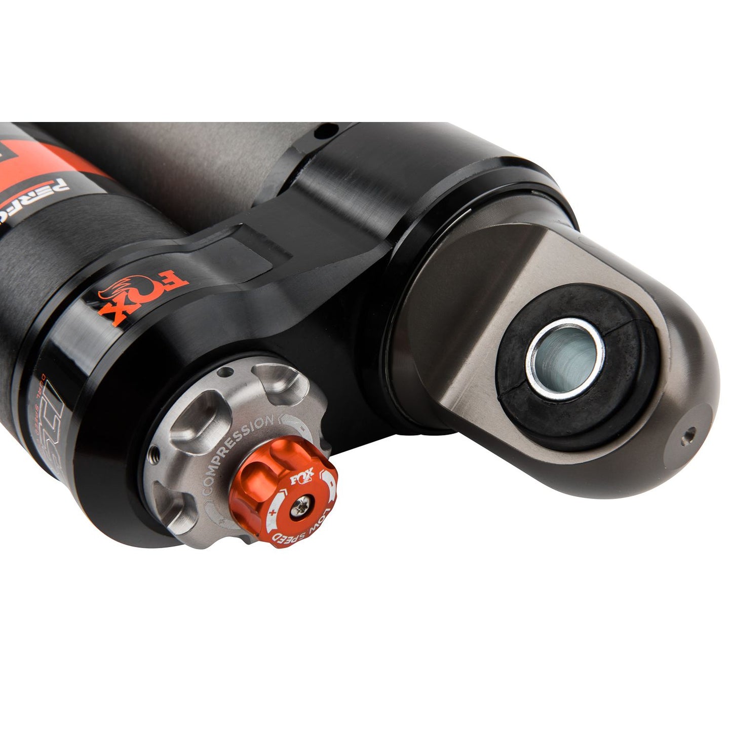 FOX | Shock Absorber 20-On Gm 2500/3500 Rear 2.5 Truck Performance Elite Series Piggy-Back 10.17 Inch 0-1 Inch Lift Dual Speed Compression Kit | 883-26-085 close-up view