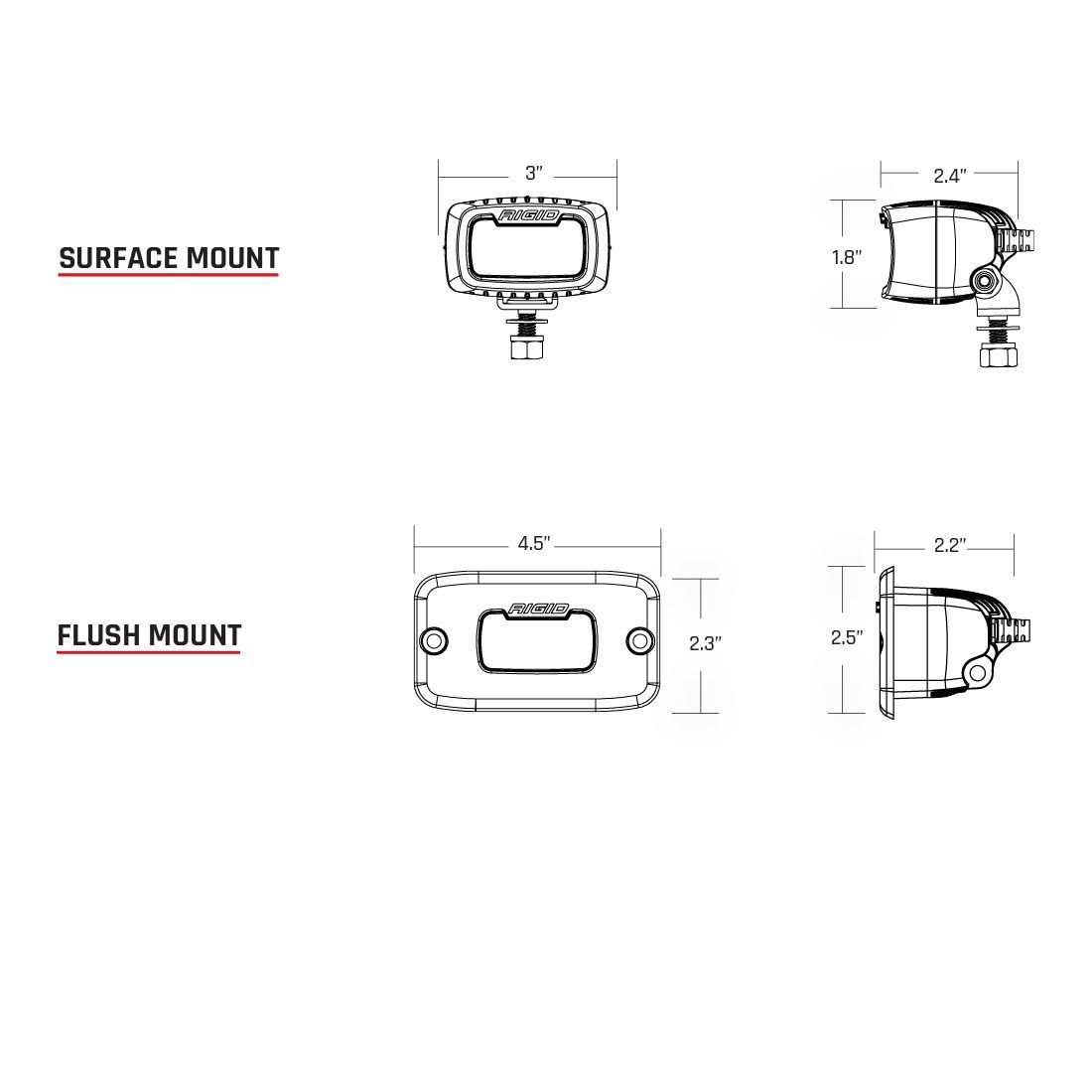 RIGID INDUSTRIES | Flood Light Surface Mount SR-M Pro RIGID Industries | 902113