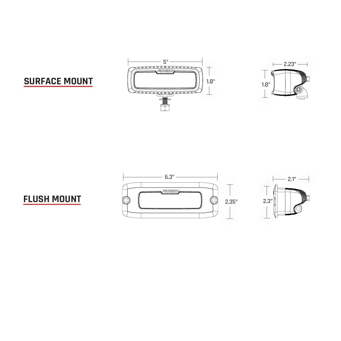 RIGID INDUSTRIES | Spot Surface Mount Pair SR-Q Pro RIGID Industries | 905213