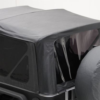 Smittybilt Replacement Soft Top Incl. 2 Front Replacement Upper Door Skins w/Tinted Windows Black Diamond I 9070235