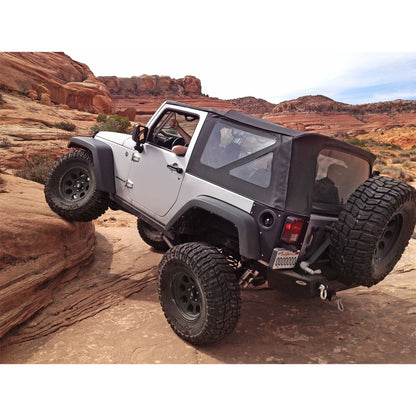 SMITTYBILT | Soft Top OEM Replacement W/Tinted Windows Black Diamond 2007-2018 Jeep Wrangler JK 2 Door Smittybilt |9075235