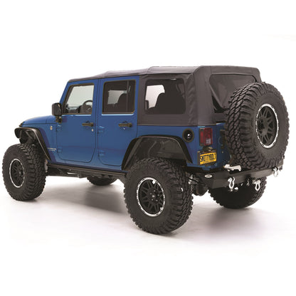 SMITTYBILT | Soft Top OEM Replacement W/Tinted Windows Black Diamond 10-18 Wrangler JK 4 Door Smittybilt |9085235
