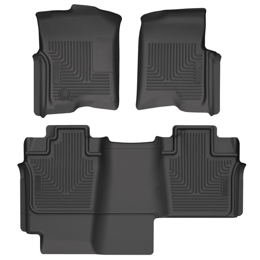 Husky Liners | Weatherbeater Front & 2nd Seat Floor Liners For 2004-2008 F-150 Husky Liners | 93621 in black, top view.