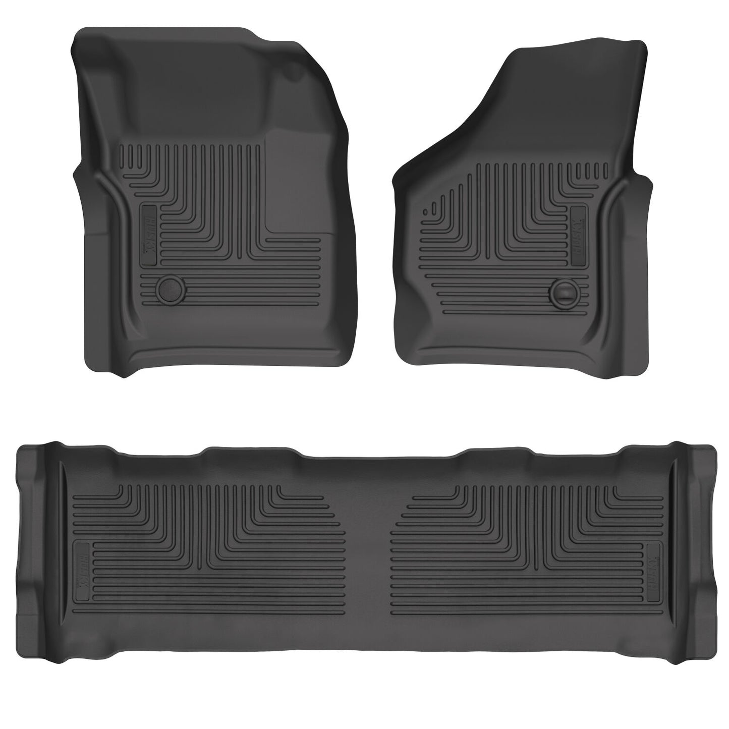 Husky Liners | Weatherbeater Front & 2nd Seat Floor Liners For 1999-2007 F-250/F-350 Super Duty Husky Liners | 93631 in black