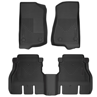 Husky Liners | Weatherbeater Front & 2nd Seat Floor Liners For 18-Present Jeep Wrangler JL 4 Husky Liners | 93921 in black