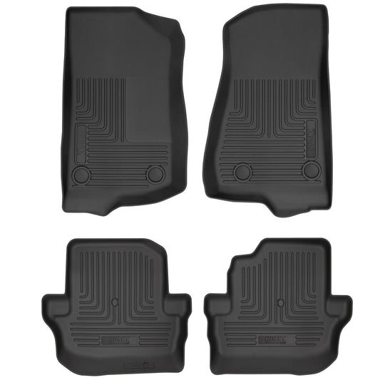 Husky Liners | Weatherbeater Front & 2nd Seat Floor Liners For 18-Present Jeep Wrangler JL 4 Does Not Fit 4XE models Husky Liners | 93991