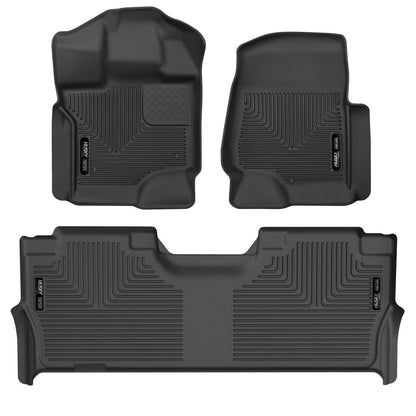 Husky Liners | Weatherbeater Front & 2nd Seat Floor Liners For 2017-2024 F-250/F-350/F-450 Super Duty Husky Liners | 94061