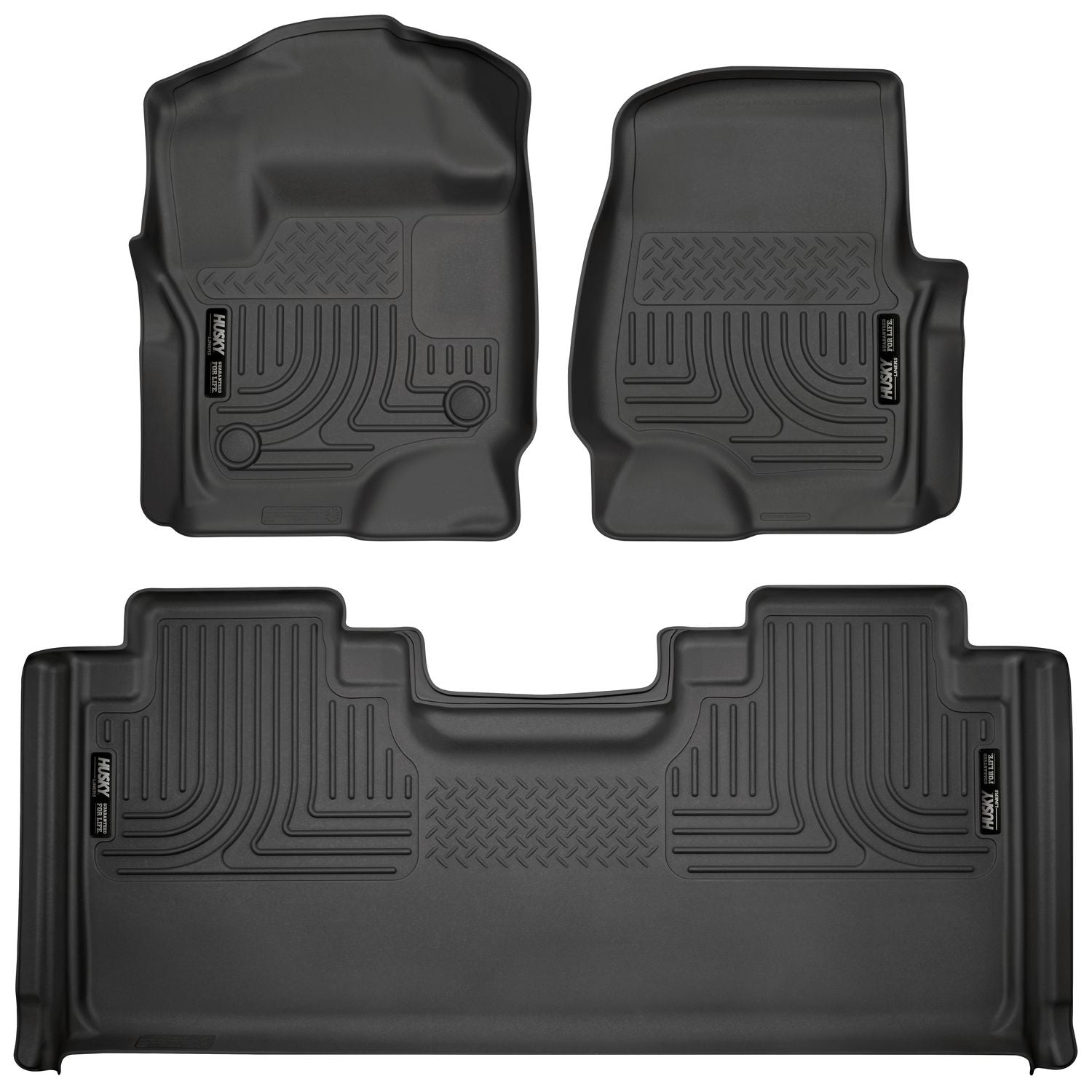 Husky Liners | Weatherbeater Front & 2nd Seat Floor Liners For 2017-2024 F-250/F-350 Super Duty Husky Liners | 94071