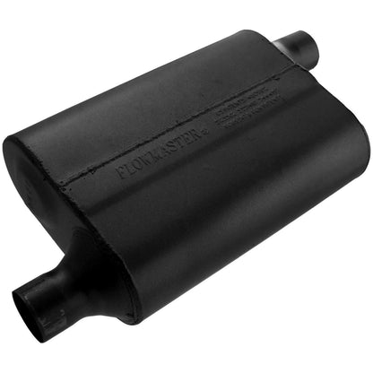FLOWMASTER 40 Series Delta Flow Chambered Muffler 40 Delta Flow 2.00 Offset In 2.00 Offset Out Aggressive Sound