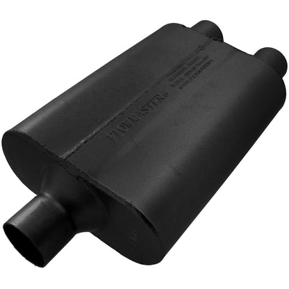 FLOWMASTER 40 Series Delta Flow Chambered Muffler 40 Delta Flow 2.25 Center In 2.25 Dual Out Aggressive Sound
