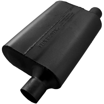 FLOWMASTER 40 Series Delta Flow Chambered Muffler 40 Delta Flow 2.25 Offset In 2.25 Same Side Out -Aggressive Sound