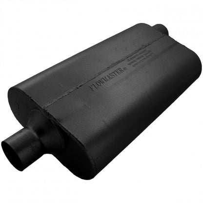 FLOWMASTER 50 Series Delta Flow Chambered Muffler 50 Delta Flow 2.25 Center In 2.25 Offset Out Moderate Sound