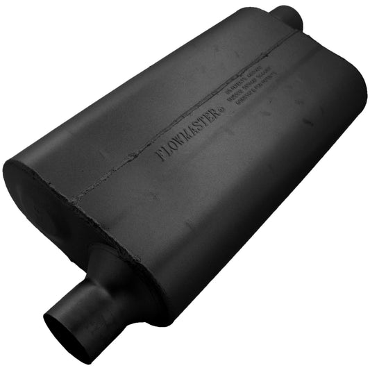 FLOWMASTER 50 Series Delta Flow Chambered Muffler 50 Delta Flow 2.25 Offset In 2.25 Offset Out Moderate Sound