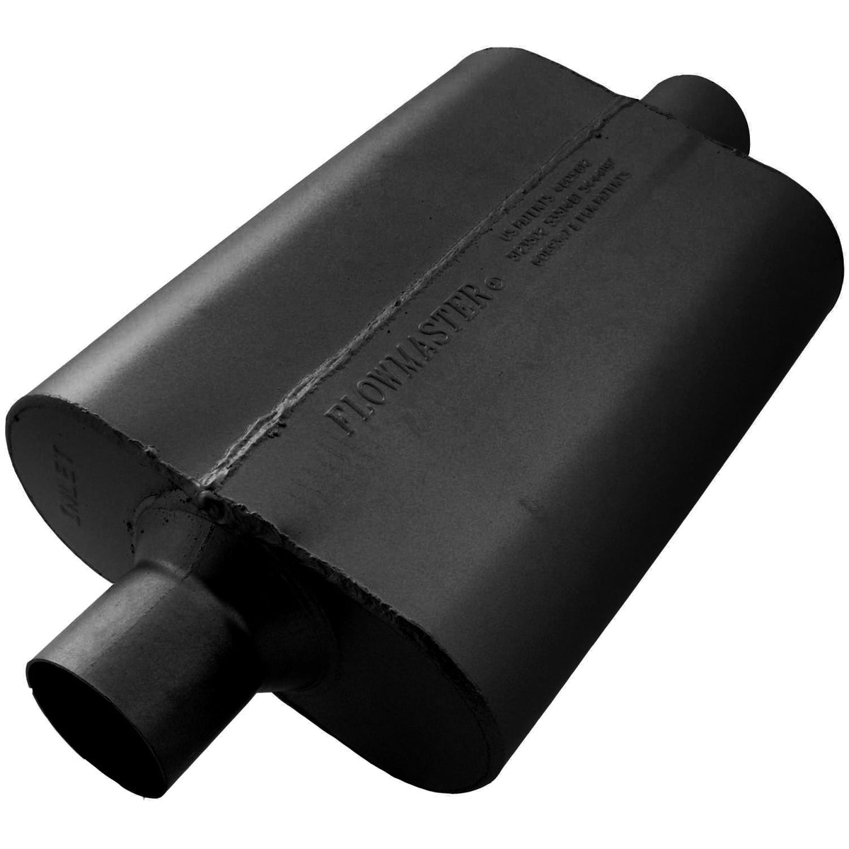 FLOWMASTER 40 Series Delta Flow Chambered Muffler 40 Delta Flow 2.50 Center In 2.50 Center Out Aggressive Sound