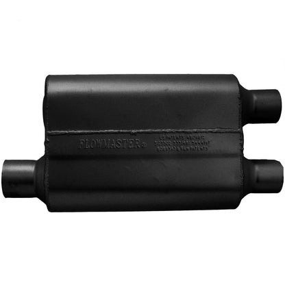 FLOWMASTER 40 Series Delta Flow Chambered Muffler 40 Delta Flow 2.50 Offset In 2.25 Dual Out Aggressive Sound
