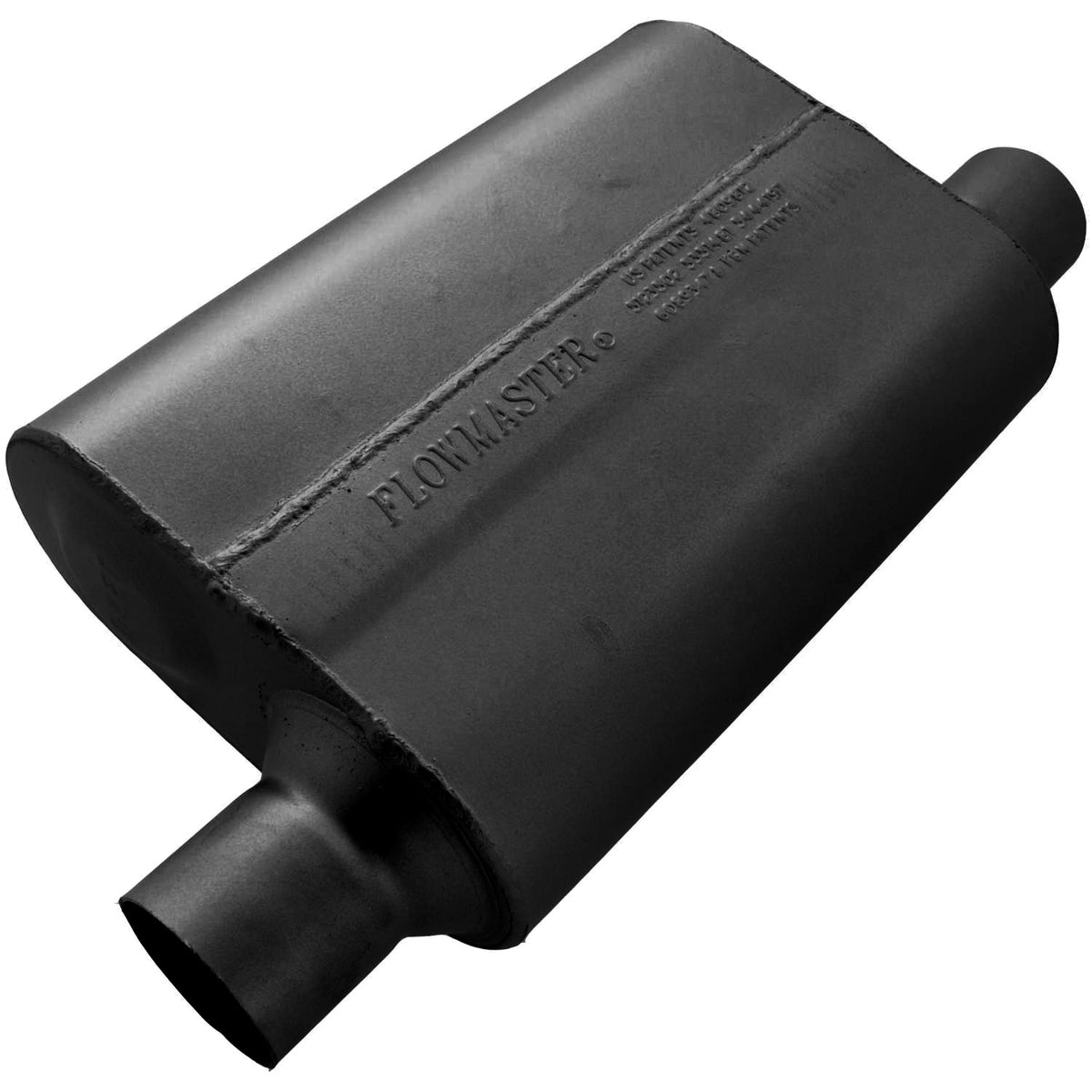 FLOWMASTER 40 Series Delta Flow Chambered Muffler 40 Delta Flow 2.50 Offset In 2.50 Same Side Out Aggressive Sound
