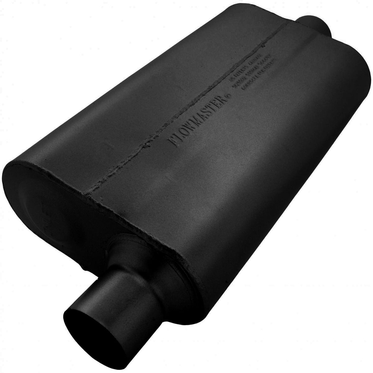 FLOWMASTER 50 Series Delta Flow Chambered Muffler 50 Delta Flow 2.50 Offset In 2.50 Center Out Moderate Sound