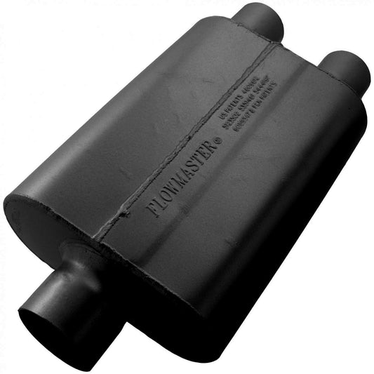 FLOWMASTER 40 Series Delta Flow Chambered Muffler 40 Delta Flow 3.00 Center In 2.50 Dual Out Aggressive Sound
