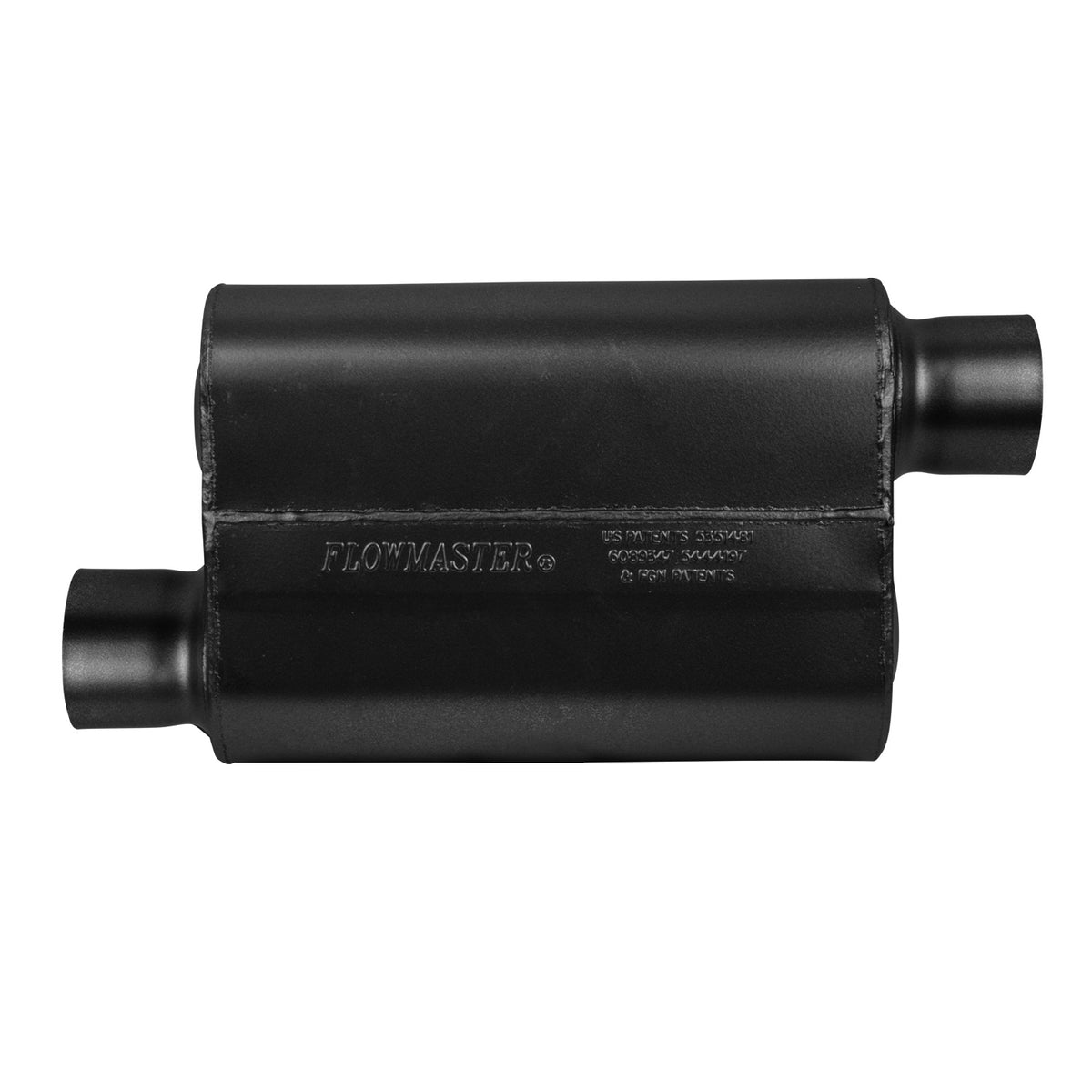 FLOWMASTER 40 Series Delta Flow Chambered Muffler 40 Delta Flow 3.00 Offset In 3.00 Offset Out Aggressive Sound