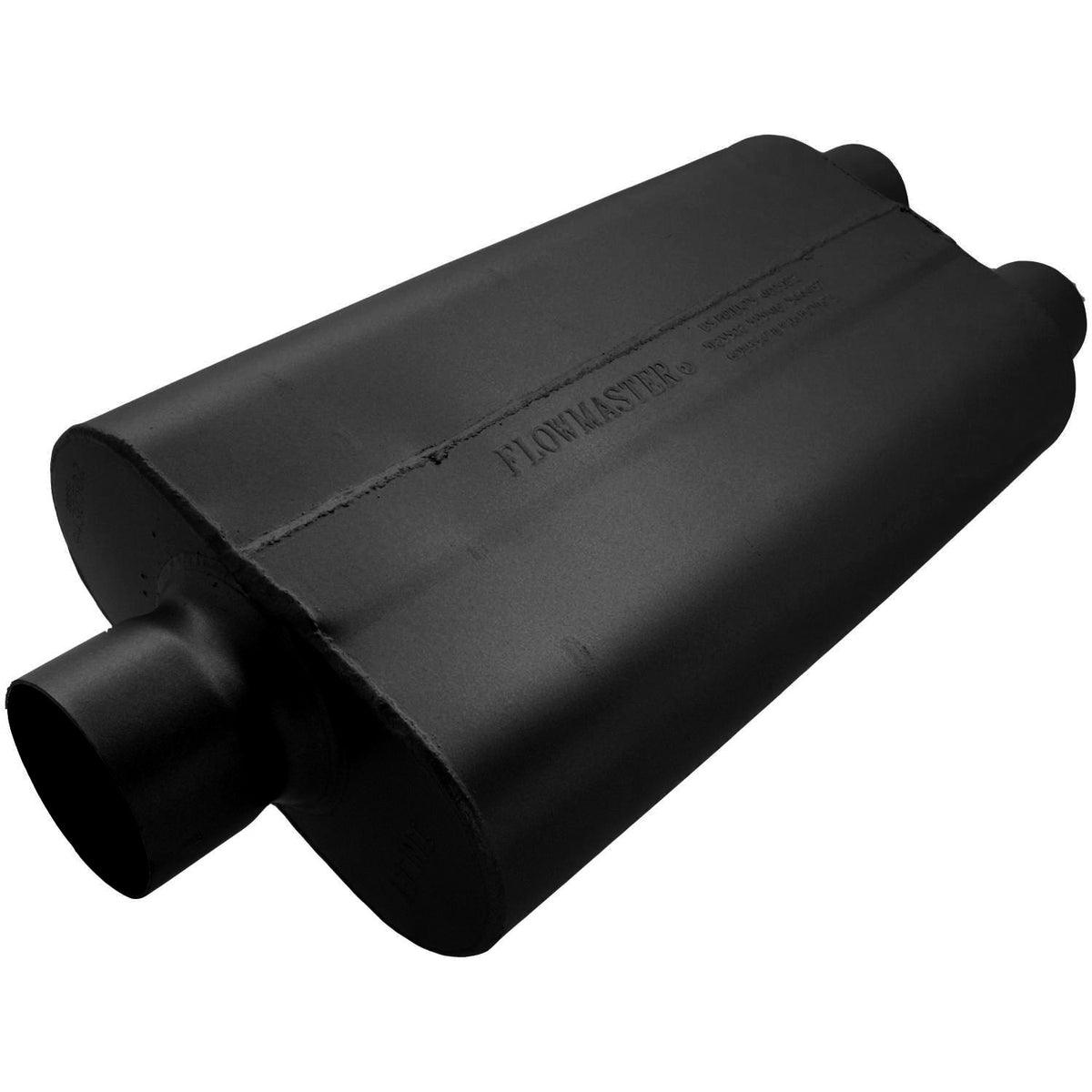 FLOWMASTER 50 Series Delta Flow Chambered Muffler 50 Delta Flow 3.00 Center In 2.50 Dual Out Moderate Sound