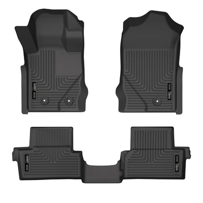 Husky Liners | Weatherbeater Front & 2nd Seat Floor Liners For 2021-2024 Bronco Husky Liners | 95311 displayed in black.