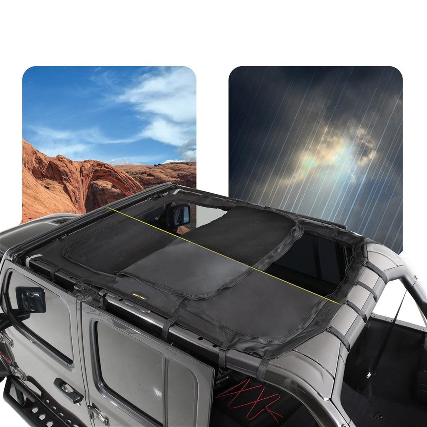 SMITTYBILT | Cloak Extended Mesh Top 2018-2020 Jeep Wrangler 4 Door Only Smittybilt |97500