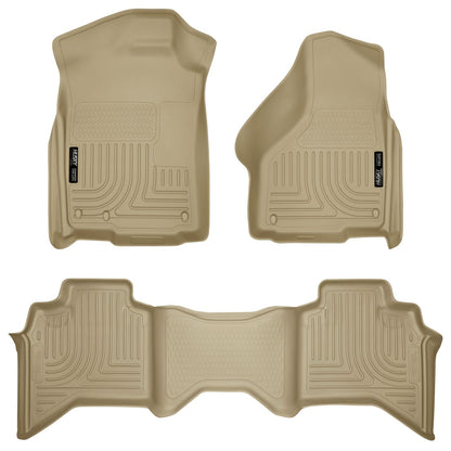 Husky Liners | Weatherbeater Front & 2nd Seat Floor Liners For 2002-2009 Ram 1500/2500/3500 Husky Liners | 98033 in tan color