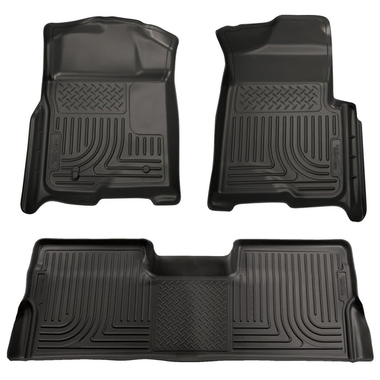 Husky Liners | Weatherbeater Front & 2nd Seat Floor Liners (Footwell Coverage) For 2008-2010 F-250/F-350 Super Duty Husky Liners | 98391