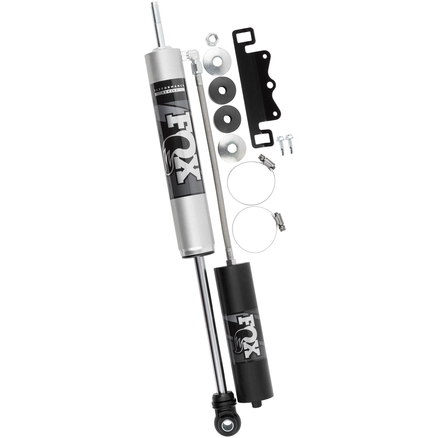 FOX | Shock Absorber 17-26 Ford Super Duty Front Performance Series 2.0 Remote Reservoir 8.62 Inch 0-1.5 Inch Lift | 985-24-161 components