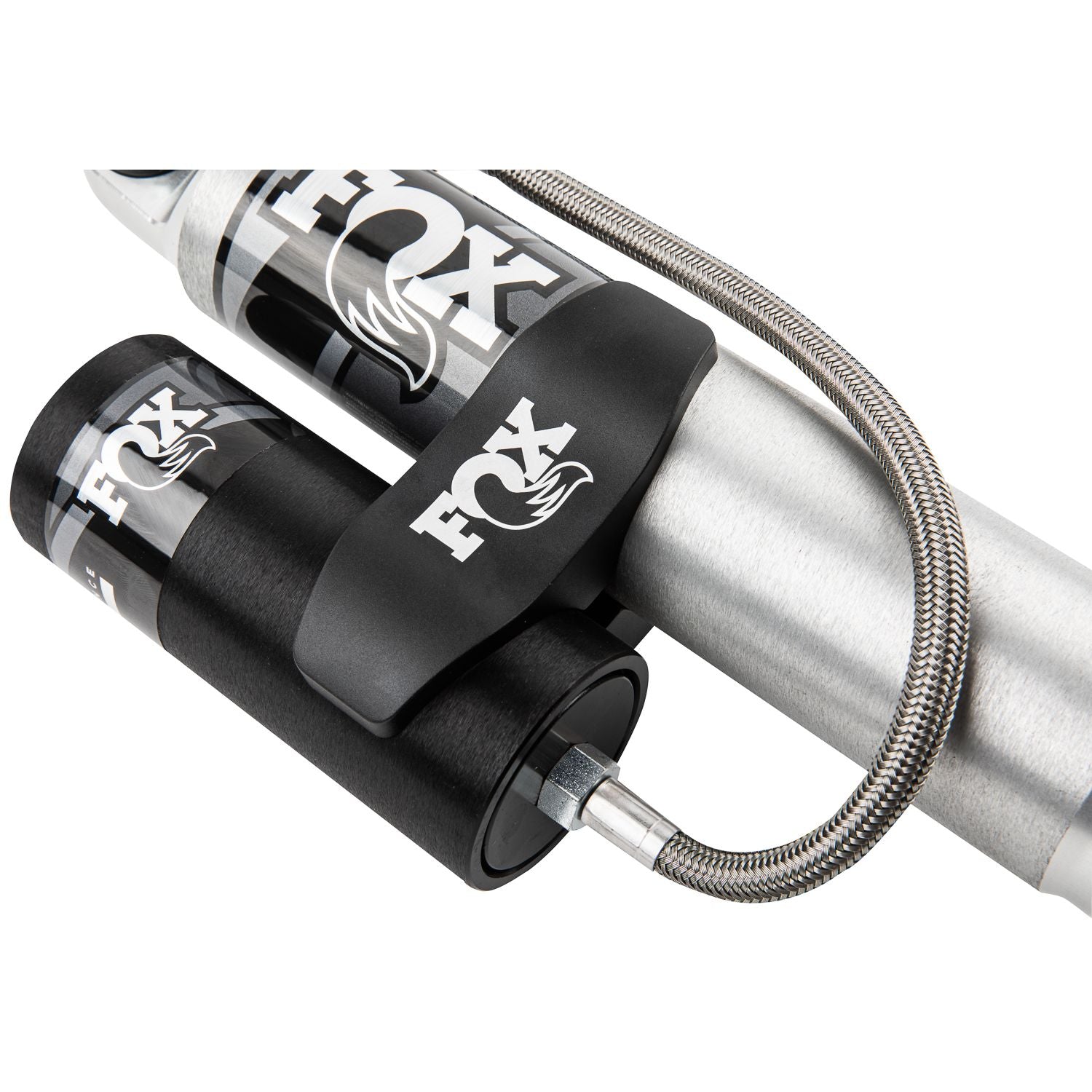 FOX | Shock Absorber 20-On 2500/3500 HD Front Performance Series 2.0 Remote Reservoir 5.4 Inch 0-1 Inch Lift | 985-24-242 close-up image