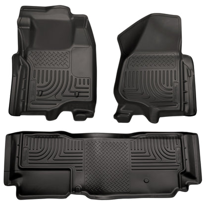 Husky Liners | Weatherbeater Front & 2nd Seat Floor Liners (Footwell Coverage) For 2011-2012 F-250/F-350 Super Duty Husky Liners | 98721