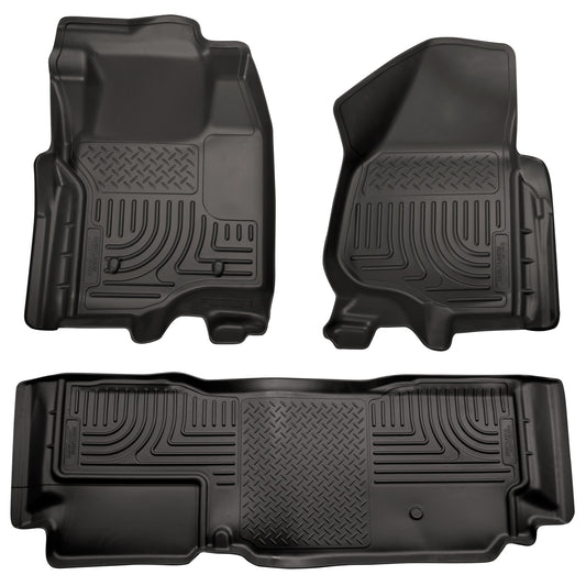Husky Liners | Weatherbeater Front & 2nd Seat Floor Liners (Footwell Coverage) For 2011-2012 F-250/F-350 Super Duty Husky Liners | 98721