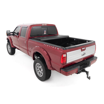 ROUGH COUNTRY Hard Tri-Fold Flip Up Bed Cover | 6'10" Bed | Ford F-250/F-350 Super Duty (99-16) | 49214651