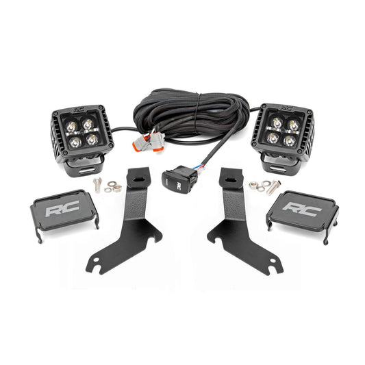 ROUGH COUNTRY LED Light Kit | Ditch Mount | 2" Black Pair | Amber DRL | Chevy Silverado 1500 (99-06) | 82281