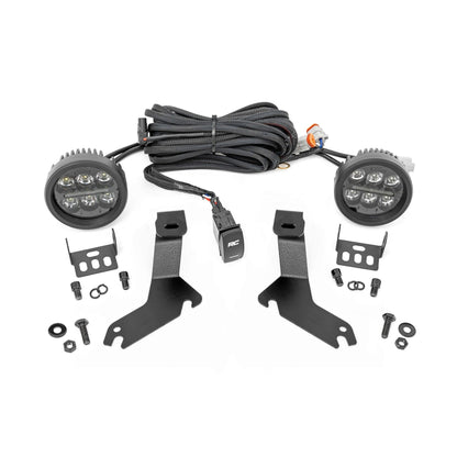 ROUGH COUNTRY LED Light Kit | Ditch Mount | Black Series Round | 3.5 Inch | Amber DRL | Chevy 1500 (99-06) | 82286