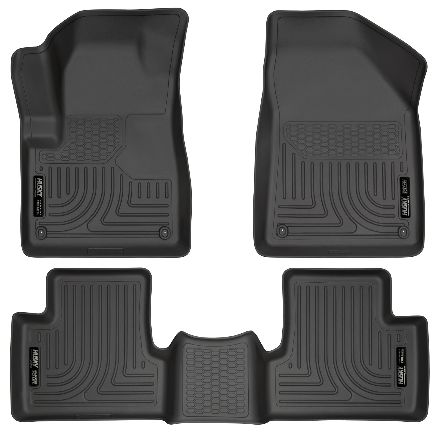 Husky Liners | Weatherbeater Front & 2nd Seat Floor Liners For 2014-2015 Jeep Cherokee Husky Liners | 99031 image showing all-weather protection