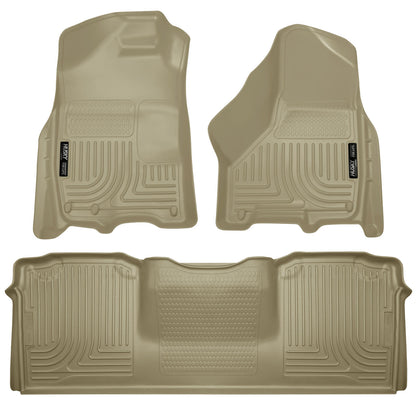 Husky Liners | Weatherbeater Front & 2nd Seat Floor Liners For 2010-2018 Ram 2500/3500 Husky Liners | 99043 in tan color.