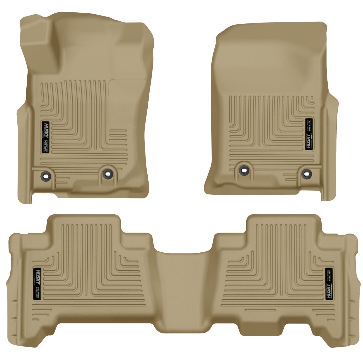 Husky Liners | Weatherbeater Front & 2nd Seat Floor Liners For 2013-2024 4Runner/GX460 Husky Liners | 99573 in beige color.