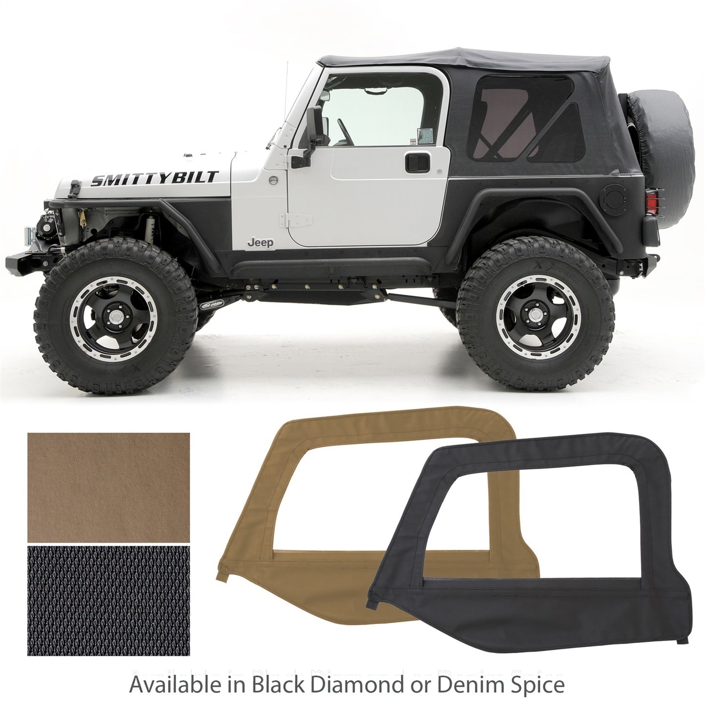 SMITTYBILT | Soft Top OEM Replacement W/Tinted Windows Denim Spice 97-06 Wrangler TJ Smittybilt |9970217