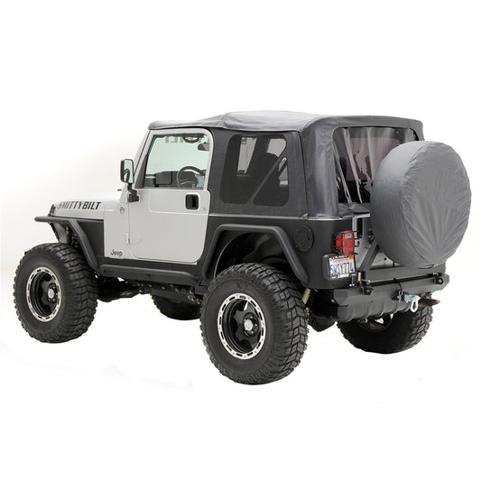 SMITTYBILT | Soft Top OEM Replacement W/Tinted Windows Black Diamond 97-06 Wrangler TJ Smittybilt |9970235