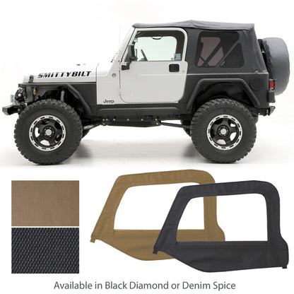 SMITTYBILT | Soft Top OEM Replacement W/Tinted Windows Black Diamond 97-06 Wrangler TJ Smittybilt |9970235