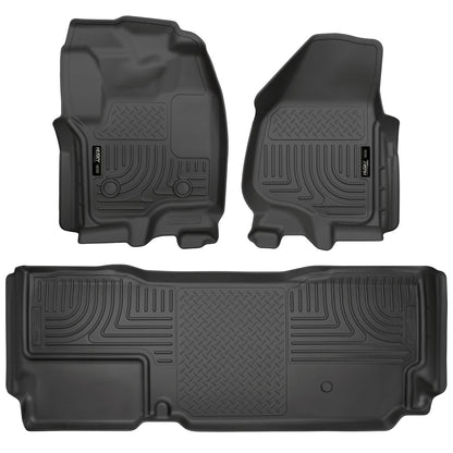 Husky Liners | Weatherbeater Front & 2nd Seat Floor Liners (Footwell Coverage) For 2012-2016 F-250/F-350 Super Duty Husky Liners | 99721