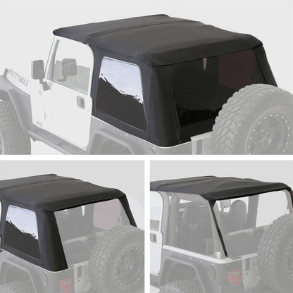SMITTYBILT | Bowless Combo Top W/Tinted Windows Black Diamond 97-06 Wrangler TJ Smittybilt |9973235