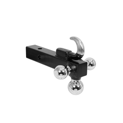 ENTHUZE| Tri-Ball Mount With Hook, 2" Solid Shank, 1-7/8", 2" & 2-5/16" Balls |ACTENT-100-006