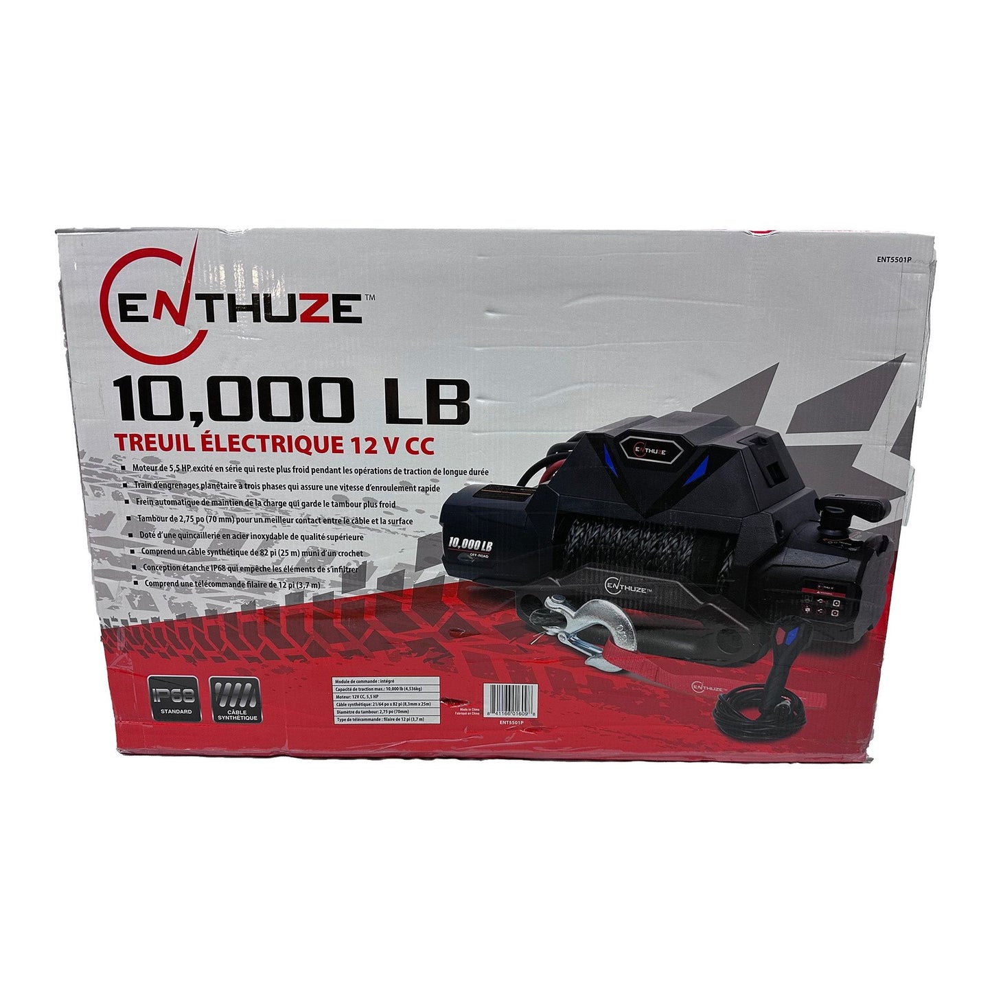 ENTHUZE| 10000 Lb Winch,  Synthetic Rope |ACTENT5501P