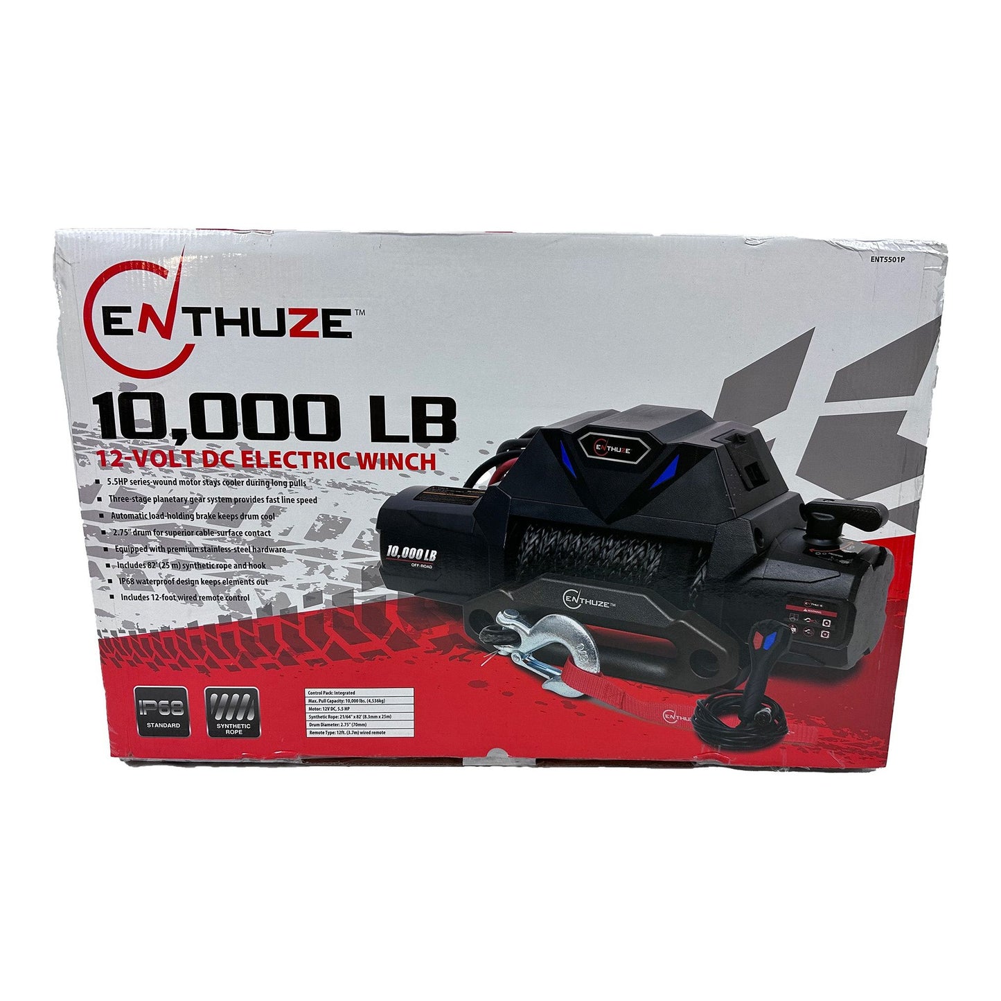 ENTHUZE| 10000 Lb Winch,  Synthetic Rope |ACTENT5501P