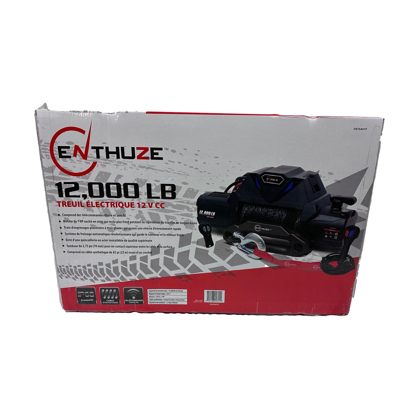 ENTHUZE| 12000 Lb Winch,  Synthetic Rope |ACTENT6401P